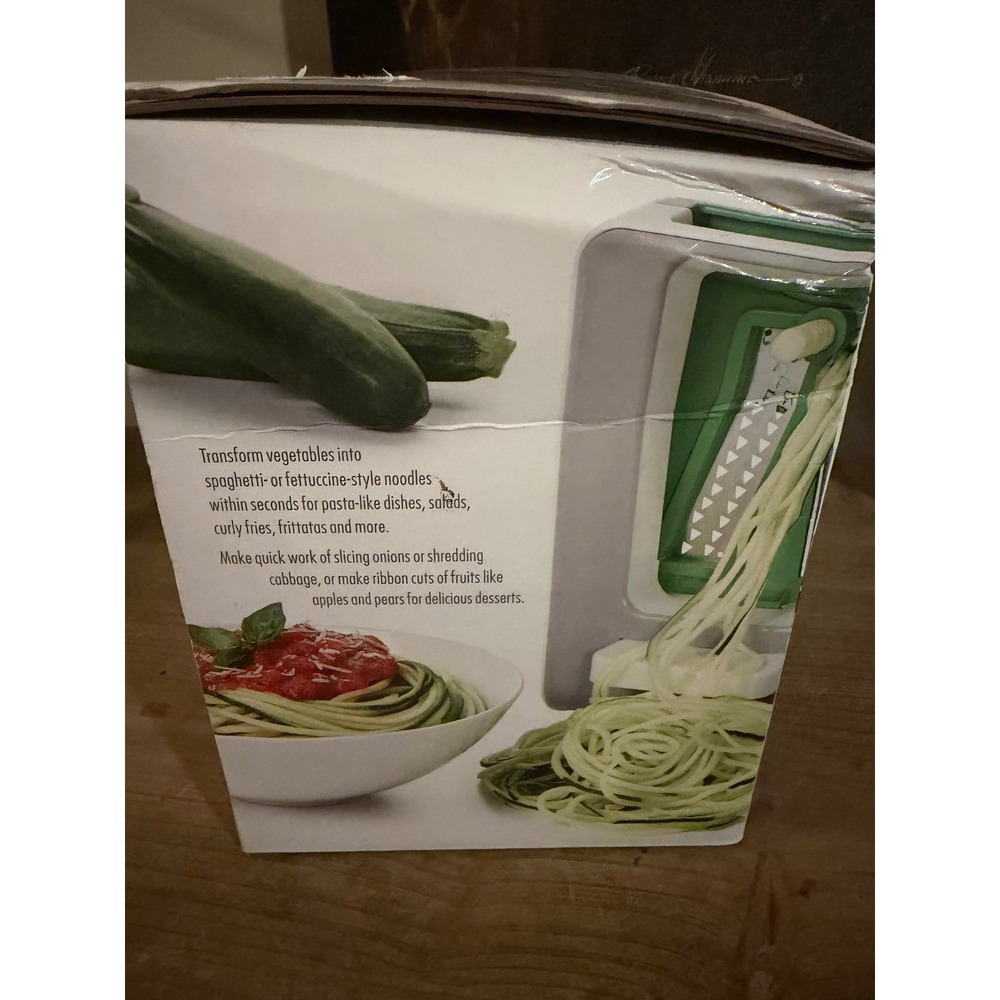 OXO Good Grips 3-Blade Tabletop Spiralizer White Green Manual Vegetable Slicer - Picture 2 of 8